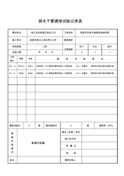 排水干管通球试验记录表 (2)