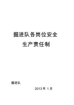 掘進隊各崗位安全生產(chǎn)責(zé)任制