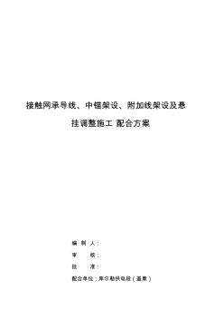 接觸網(wǎng)承導(dǎo)線、中錨架設(shè)、附加線架設(shè)及懸掛調(diào)整施工配合方案(焉耆至塔什店)12.03