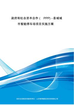 政府和社会资本合作(PPP)-县城城市智能停车场项目实施方案(编制大纲)