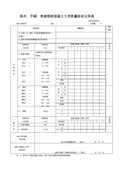 斜井、平硐、巷道噴射混凝土工序質(zhì)量驗(yàn)收記錄表