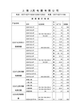 斷路器報價表(1)