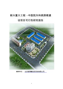 新兴重大工程-中医院外科病房楼建设项目可行性研究报告