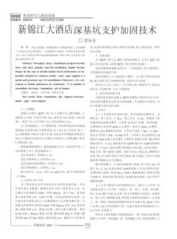 新錦江大酒店深基坑支護加固技術