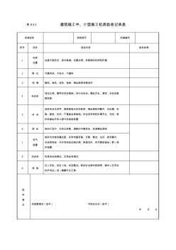 施工中、小型施工机具验收记录表8.4.2