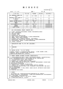 施工安全日志不是很标准模板