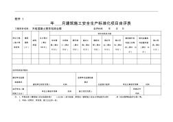 施工安全生產(chǎn)標(biāo)準(zhǔn)化項(xiàng)目自評(píng)表