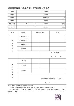 施工方案审核审批表