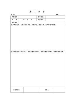 施工日志空白表格 (2)