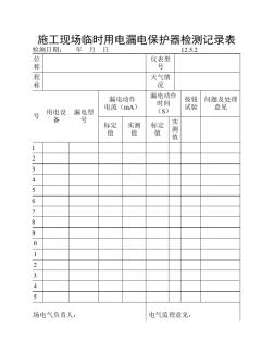 施工现场临时用电漏电保护器检测记录表 (4)