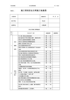 施工現(xiàn)場安全文明施工安全監(jiān)理檢查表