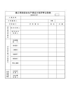 施工现场安全生产保证计划评审记录表2