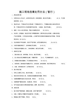 施工现场违章处罚办法(暂行)