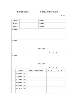 施工组织设计(专项施工方案)审批表