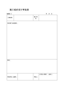 施工组织设计审批表、报审表【精品施工资料】