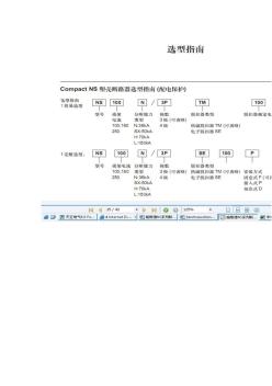 施耐德NS系列断路器快速选型表