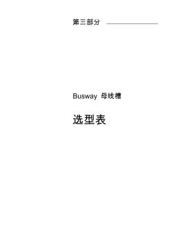 施耐德低压电器选型手册-Busway母线槽选型表