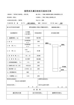 旋挖成孔灌注樁樁孔驗(yàn)收記錄