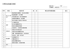 日常安全檢查記錄表