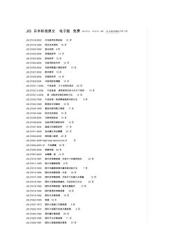 日本工业标准目录【最新】