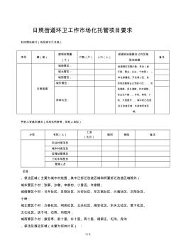 日照街道環(huán)衛(wèi)工作市場化托管項目要求