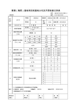 普通(掏挖)基础和拉线基础分坑及开挖检查记录表2014