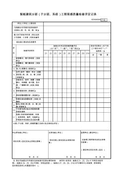 智能建筑分部(子分部、系统)工程观感质量检查评定记录GD3040301