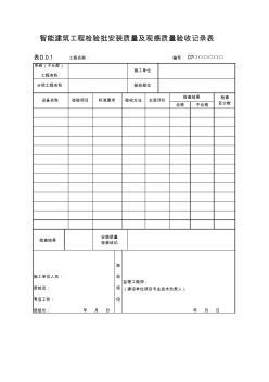 智能建筑工程检验安装质量及观感质量验收记录表477