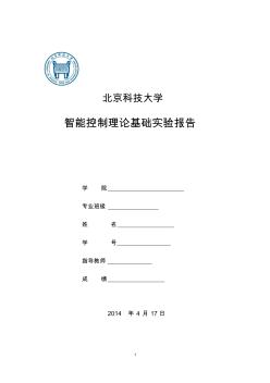 智能控制理論基礎(chǔ)實驗報告