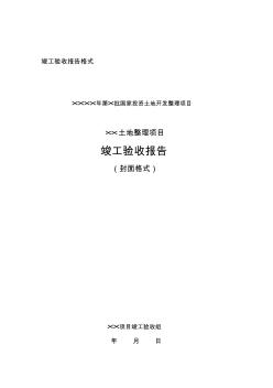 最新整理土地整理項目竣工驗收報告.doc