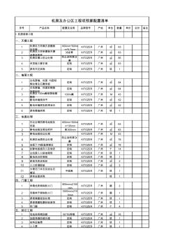 机房及办公区工程项预算配置清单