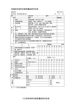 机械非标制作安装质量检测评定表