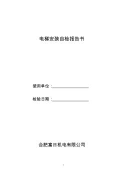 雜物電梯自檢報(bào)告書