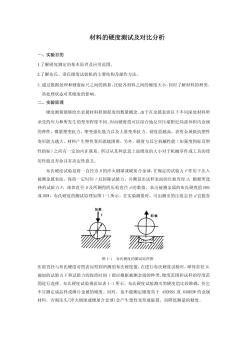 材料的硬度測試及對比分析