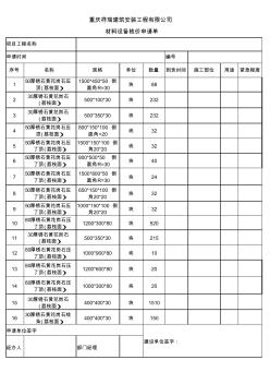 材料设备核价申请单