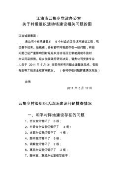 村級(jí)組織活動(dòng)場(chǎng)所建設(shè)存在問題情況