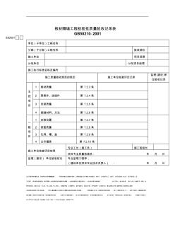 板材隔墙工程检验批质量验收记录表格(1页)(优质版)