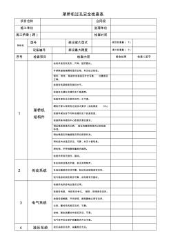 架桥机过孔安全检查表