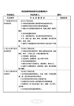 架空线路特殊巡视作业质量控制卡