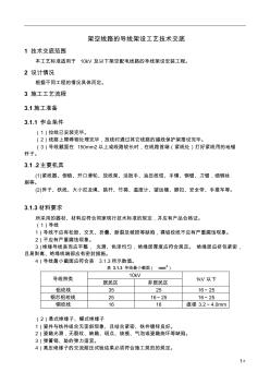 架空线路的导线架设工艺技术交底