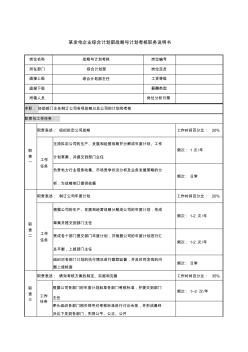 某發(fā)電企業(yè)綜合計劃部戰(zhàn)略與計劃考核職務(wù)說明書