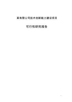 某有限公司技术创新能力建设项目可行性研究报告