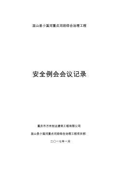 某河段综合治理工程安全例会会议记录(55页)(优质版)