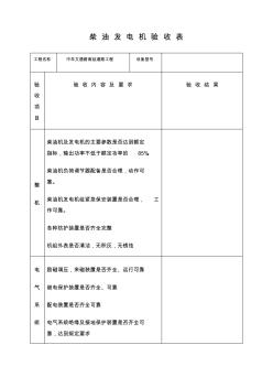 柴油发电机验收记录