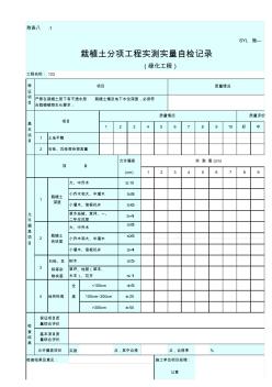 栽植土分项工程实测实量自检记录(绿化工程)