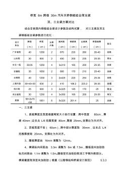 桥宽8m跨径30m汽车天桥钢板组合梁双、三主梁方案对比