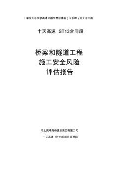 橋梁與隧道工程施工安全風(fēng)險(xiǎn)評估報(bào)告