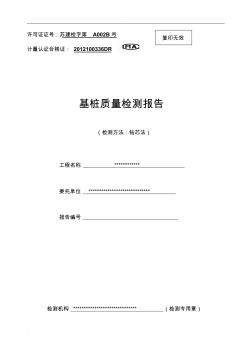 桩基取芯检测报告样板