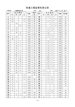 桩基工程监理实测记录