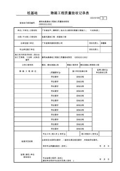 桩基础隐蔽工程质量验收记录表